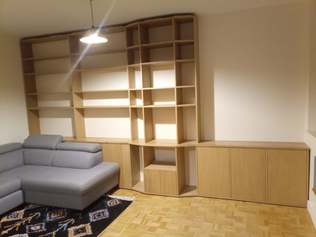 Bibliothèque Bois Massif à Caluire | Menuiserie Sur Mesure